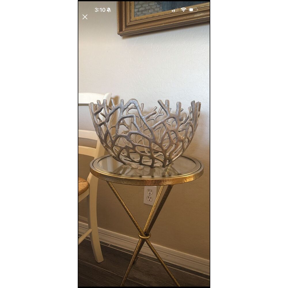 Round Silver Twigs Centerpiece Bowl By Homeroots